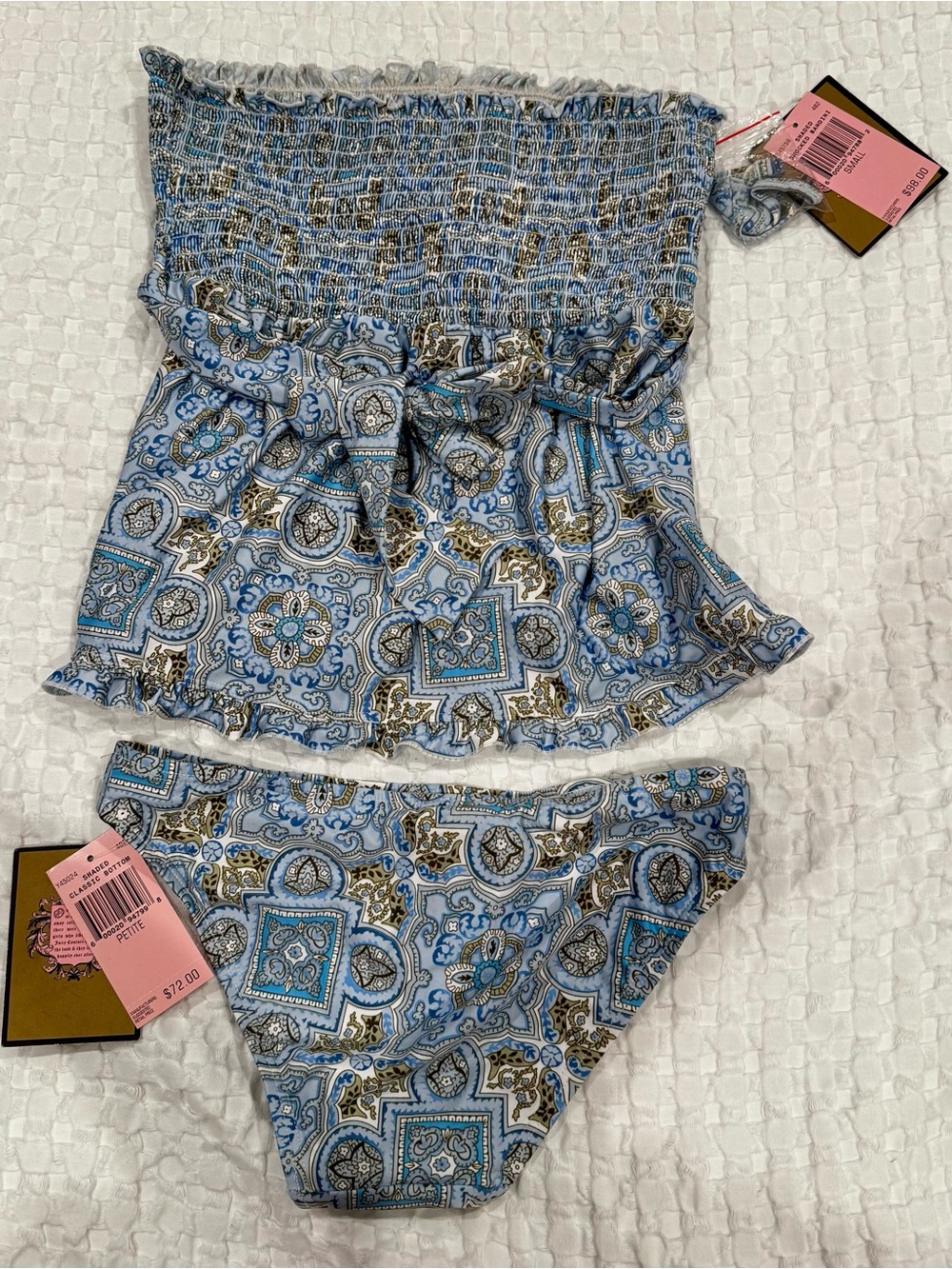 NWT Set Of Juicy Couture Sz P Shaded Smocked Bandini Top And Classic Bottom